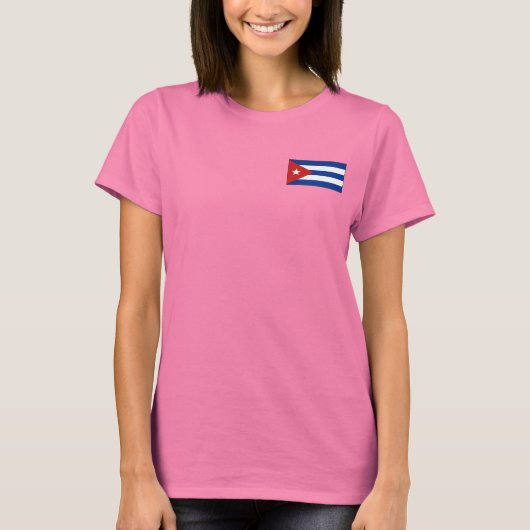 Cuba Vlag en Kaart Dk T-Shirt (Voorkant)