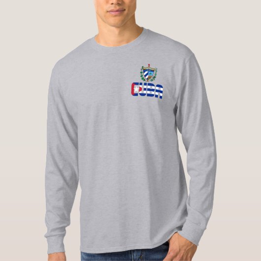 Cuba - vlag en wapenschild t-shirt (Voorkant)