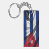Cuba-vlag Fabric Sleutelhanger (Voorkant Links)