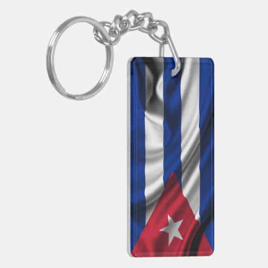 Cuba-vlag Fabric Sleutelhanger (Voorkant Links)