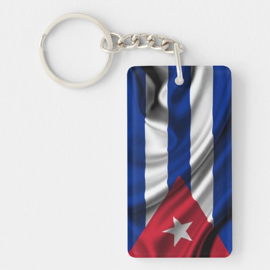 Cuba-vlag Fabric Sleutelhanger (Voorkant)