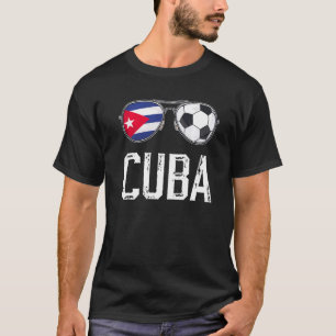 Cuba Vlag & Football Glazen Cubaanse Ventilator T-shirt