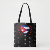 Cuba Vlag & hart, Cubaanse vlag mode/sport Tote Bag (Voorkant)