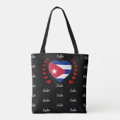 Cuba Vlag & hart, Cubaanse vlag mode/sport Tote Bag (Achterkant)