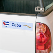 Cuba Vlag Hart + Landkaart Bumpersticker (Op Truck)