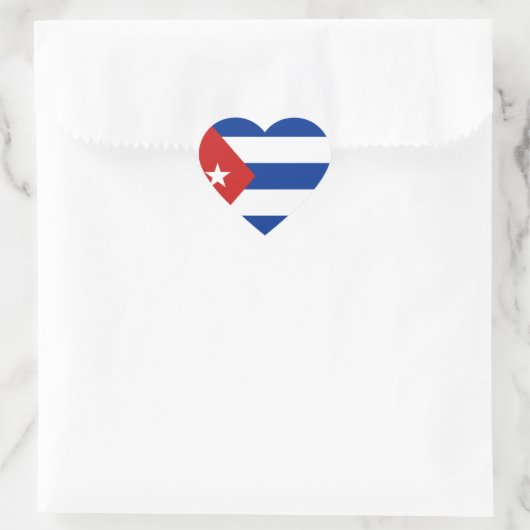Cuba Vlag Hart Sticker (Tas)