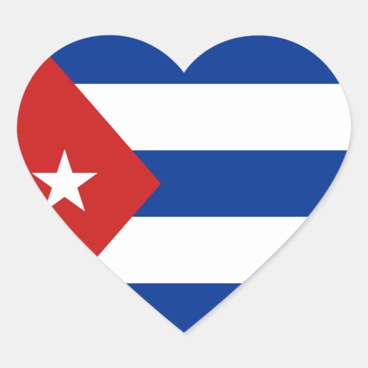 Cuba Vlag Hart Sticker (Voorkant)
