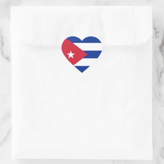 Cuba Vlag Hart Sticker (Tas)