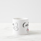 Cuba vlag hartslag, Cubaanse vlag in een hart Espresso Kop (Voorkant)