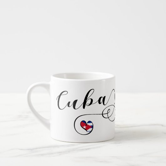 Cuba vlag hartslag, Cubaanse vlag in een hart Espresso Kop (Links)