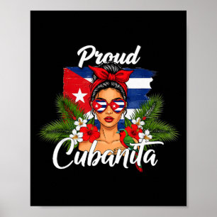 Cuba Vlag Hispanic Erfgoed Maand Cubanita Rommelig Poster