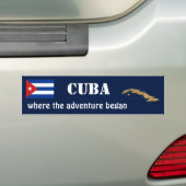 Cuba Vlag + Kaart Bumpersticker (Op auto)