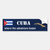 Cuba Vlag + Kaart Bumpersticker (Voorkant)