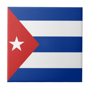 Cuba - Vlag keramische tegel Tegeltje