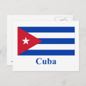 Cuba vlag met naam briefkaart (Voorkant / Achterkant)
