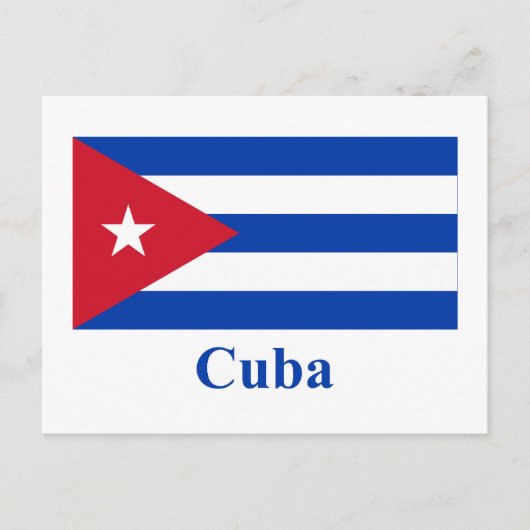 Cuba vlag met naam briefkaart (Voorkant)