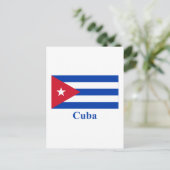 Cuba vlag met naam briefkaart (Staand voorkant)