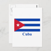 Cuba vlag met naam briefkaart (Voorkant / Achterkant)