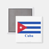 Cuba Vlag met naam Magneet (Voorkant / Achterkant)