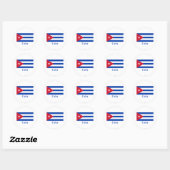 Cuba Vlag met naam Ronde Sticker (Vel)