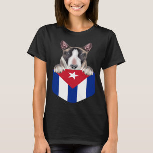 Cuba vlag miniatuur Bull Terrier hond in zak T-shirt