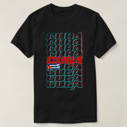 Cuba vlag neon kleur t-shirt (Design voorkant)