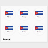 Cuba vlag ontwerp ronde sticker (Vel)