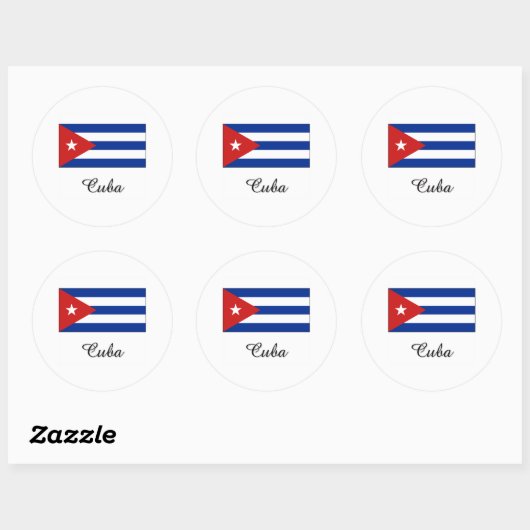 Cuba vlag ontwerp ronde sticker (Vel)
