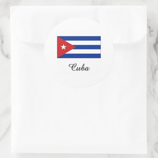 Cuba vlag ontwerp ronde sticker (Tas)
