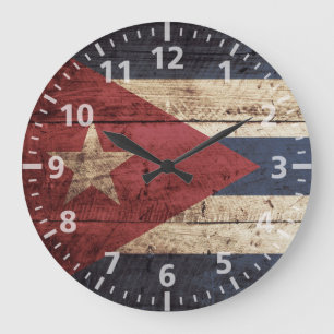 Cuba Vlag op oude houten graan Grote Klok