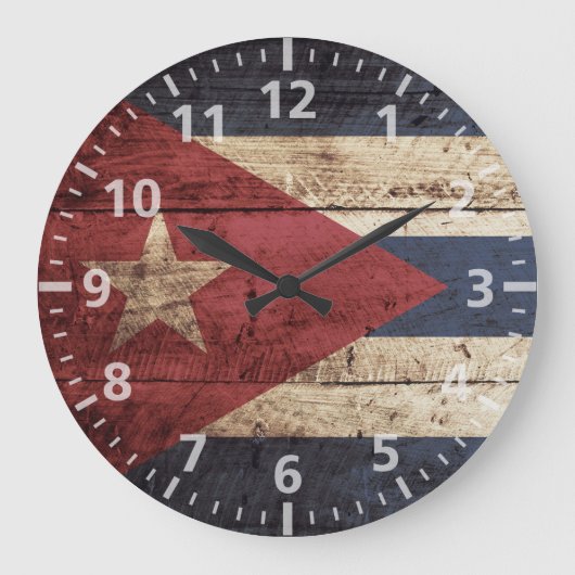 Cuba Vlag op oude houten graan Grote Klok (Voorkant)
