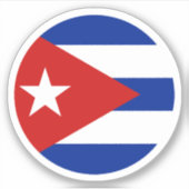 Cuba Vlag Ronde Sticker (Voorkant)