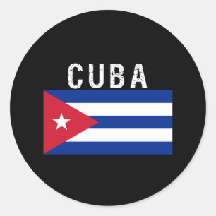 Cuba, vlag van Cuba Ronde Sticker