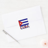 Cuba Vlag & Woord Donker Vierkante Sticker (Envelop)
