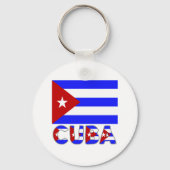 Cuba vlag & Word Light Sleutelhanger (Voorkant)