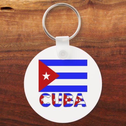 Cuba vlag & Word Light Sleutelhanger (Voorkant)