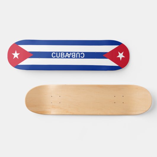 Cuba vlaggen en tekst skateboard (Horizontaal)