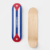 Cuba vlaggen en tekst skateboard (Voorkant)