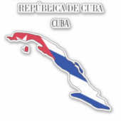 Cuba - Vlaggenkaart Sticker (Voorkant)