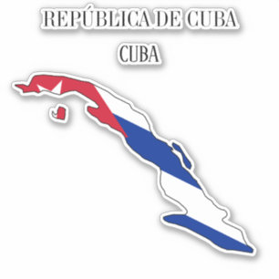 Cuba - Vlaggenkaart Sticker
