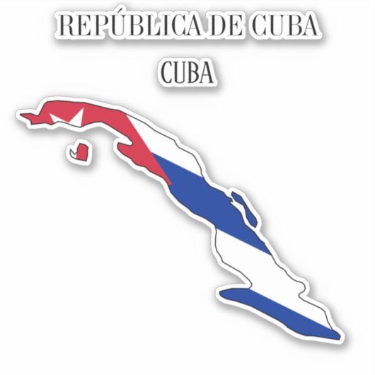 Cuba - Vlaggenkaart Sticker (Voorkant)