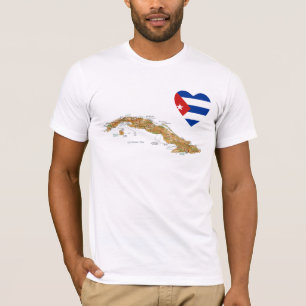 Cuba Vlaggenkop + Kaart T-Shirt