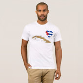 Cuba Vlaggenkop + Kaart T-Shirt (Voorkant volledig)