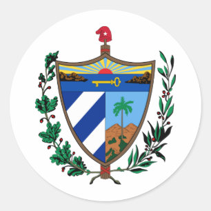 Cuba Wapenschild CU Ronde Sticker