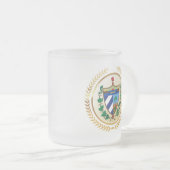 Cuba wapenschild matglas koffiemok (Voorkant rechts)