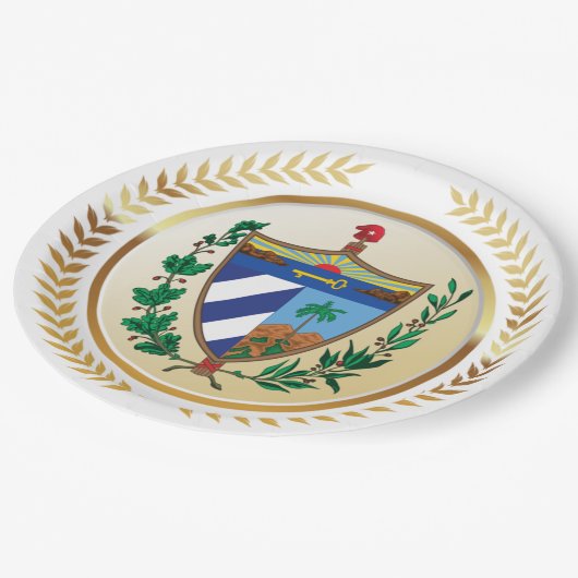 Cuba wapenschild papieren bordje (Gekanteld)