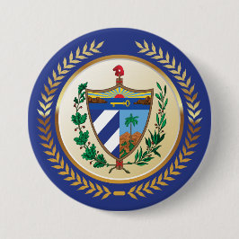 Cuba wapenschild ronde button 7,6 cm