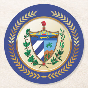 Cuba wapenschild ronde kartonnen onderzetter