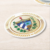 Cuba wapenschild ronde kartonnen onderzetter (Gebogen)