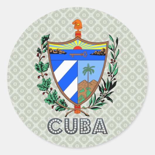Cuba wapenschild ronde sticker (Voorkant)